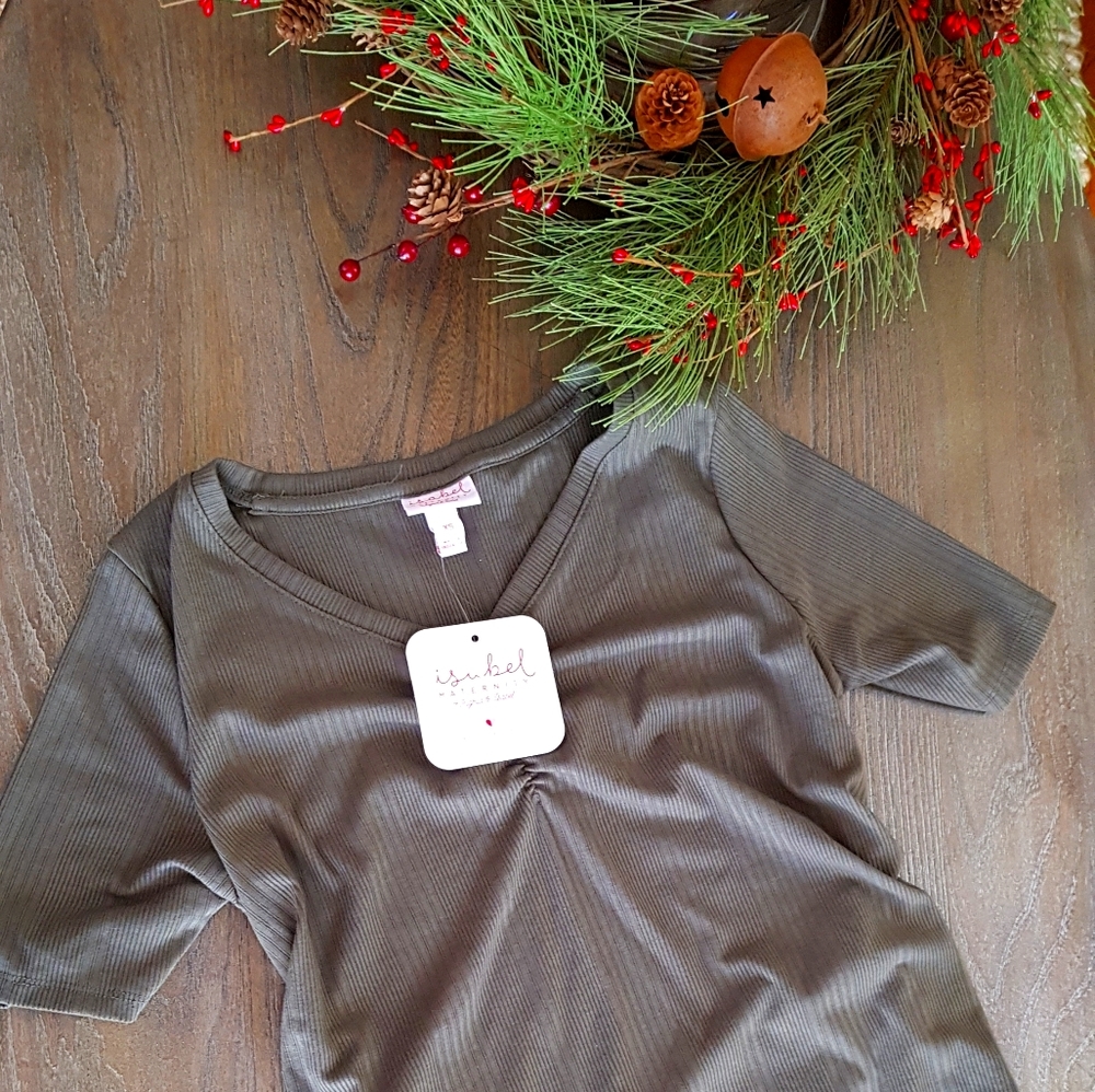 Green Maternity Top XS Isabel Maternity